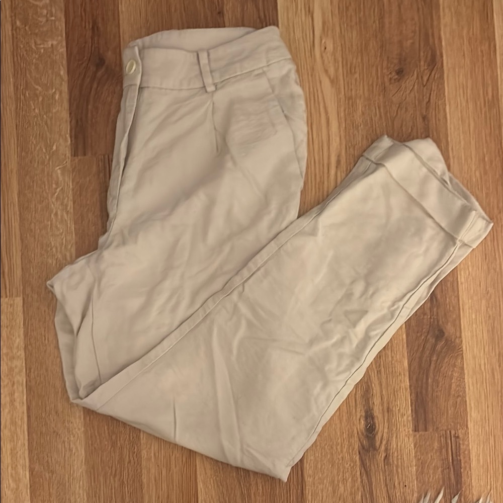 LOFT Cream Chinos Straight Leg Cotton Blend